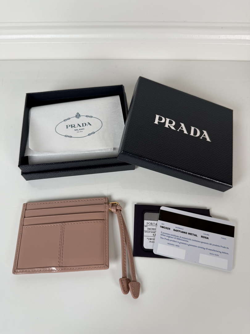 Prada 1MC025 Leather card holder Pink