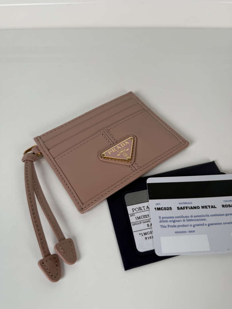 Prada 1MC025 Leather card holder Pink
