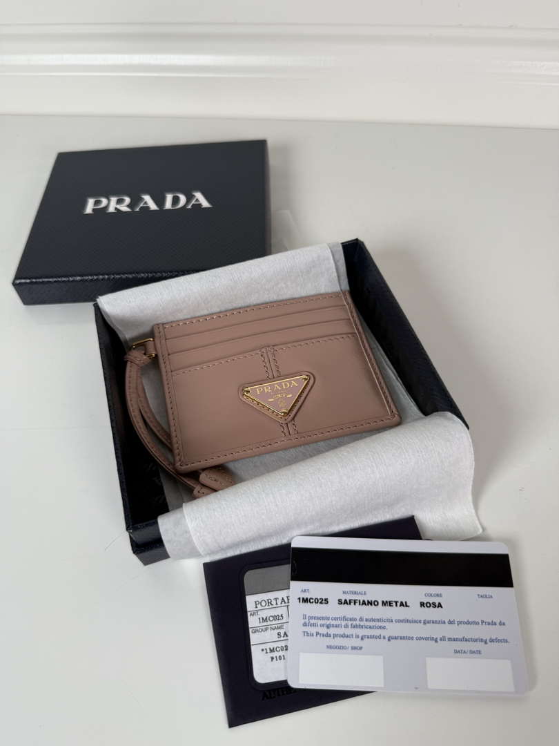 Prada 1MC025 Leather card holder Pink