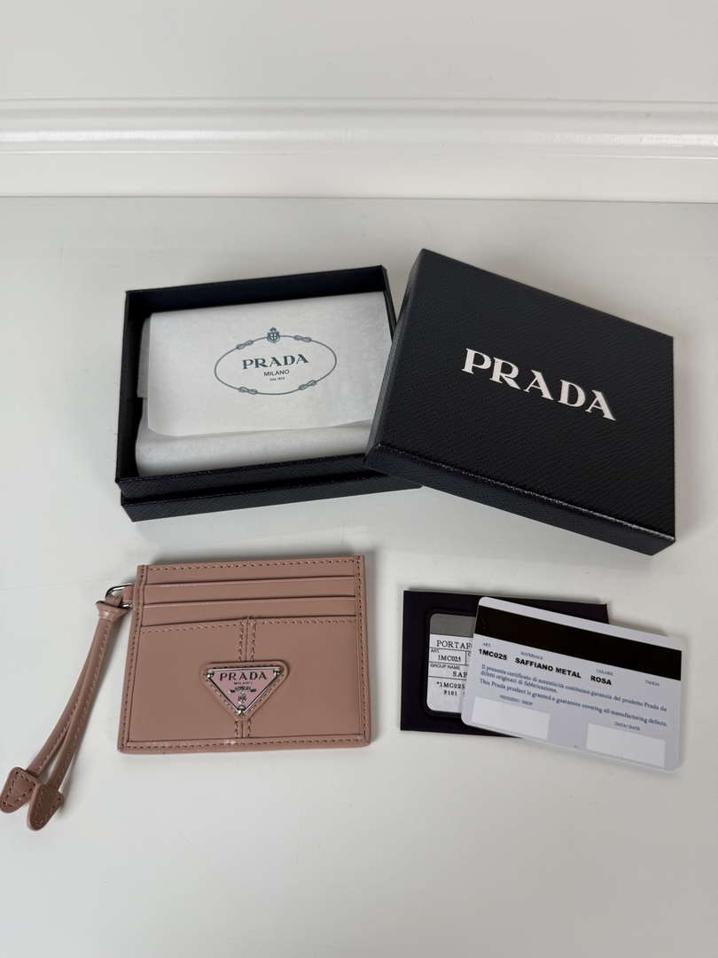 Prada 1MC025 Leather card holder Pink