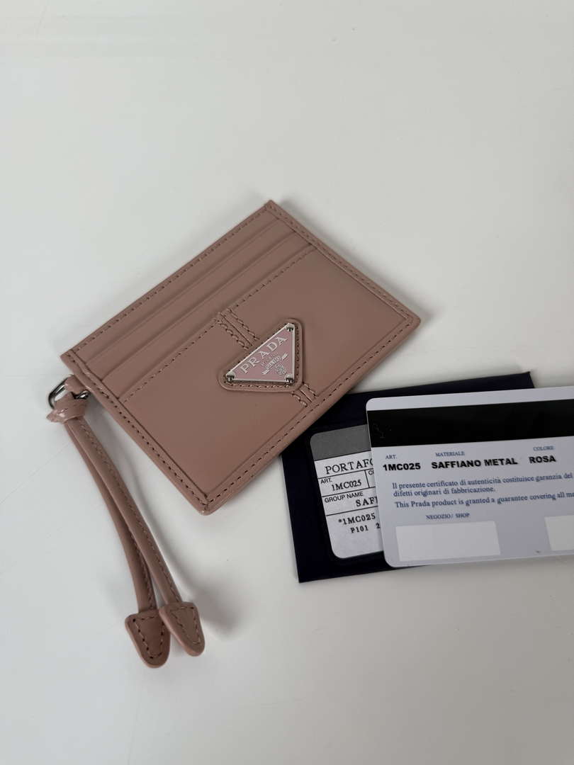 Prada 1MC025 Leather card holder Pink