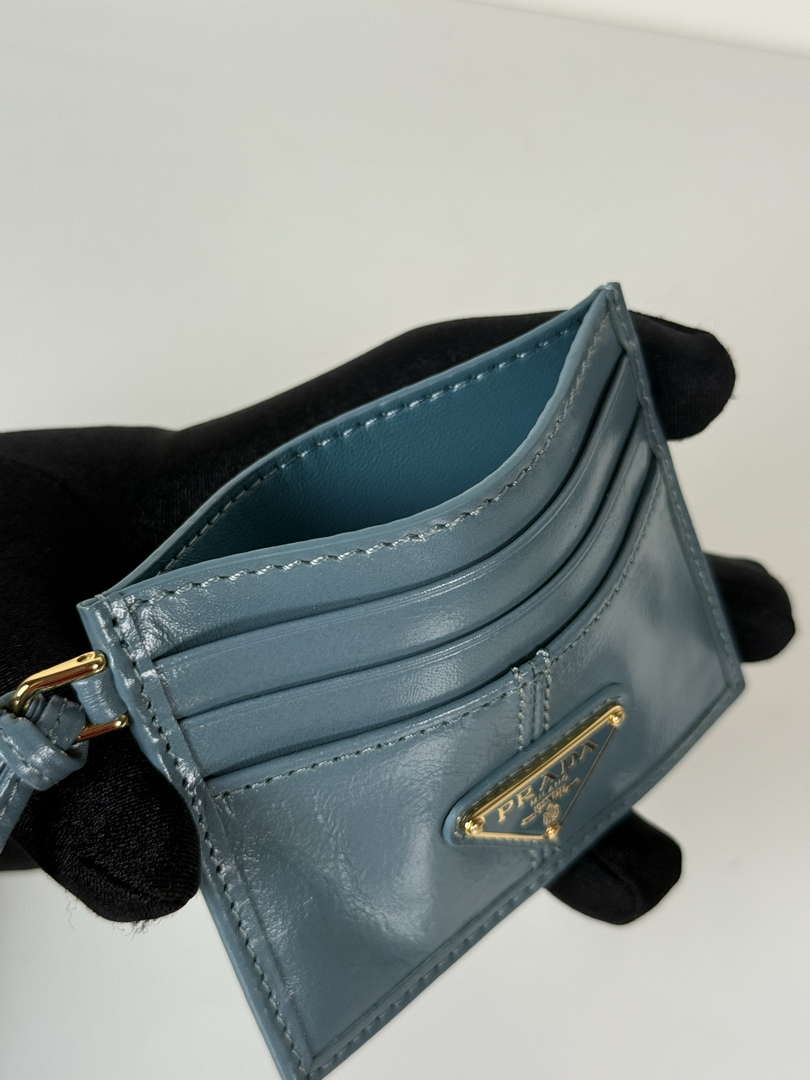 Prada 1MC025 Leather card holder Blue
