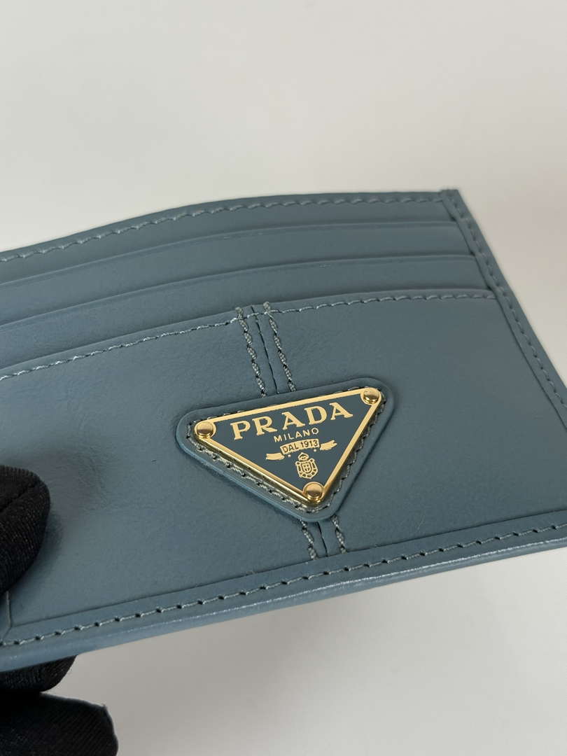 Prada 1MC025 Leather card holder Blue