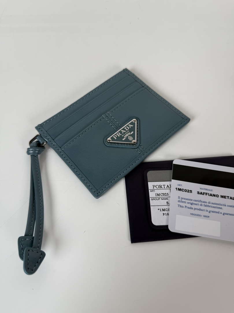 Prada 1MC025 Leather card holder Blue