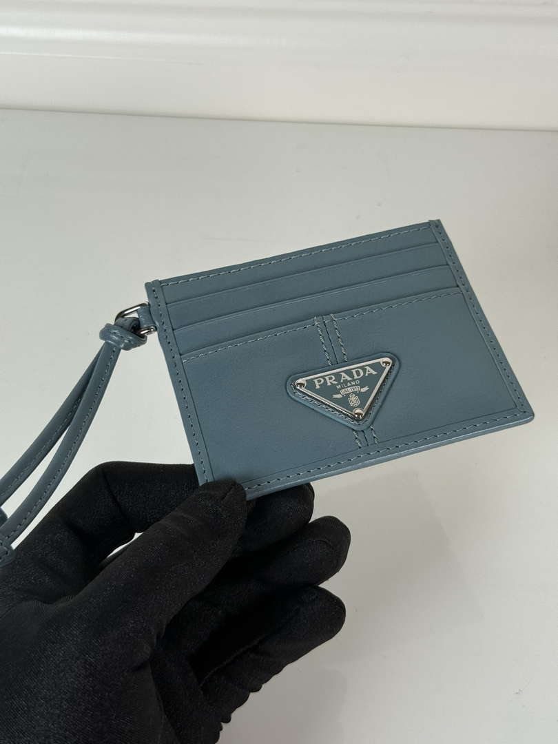 Prada 1MC025 Leather card holder Blue