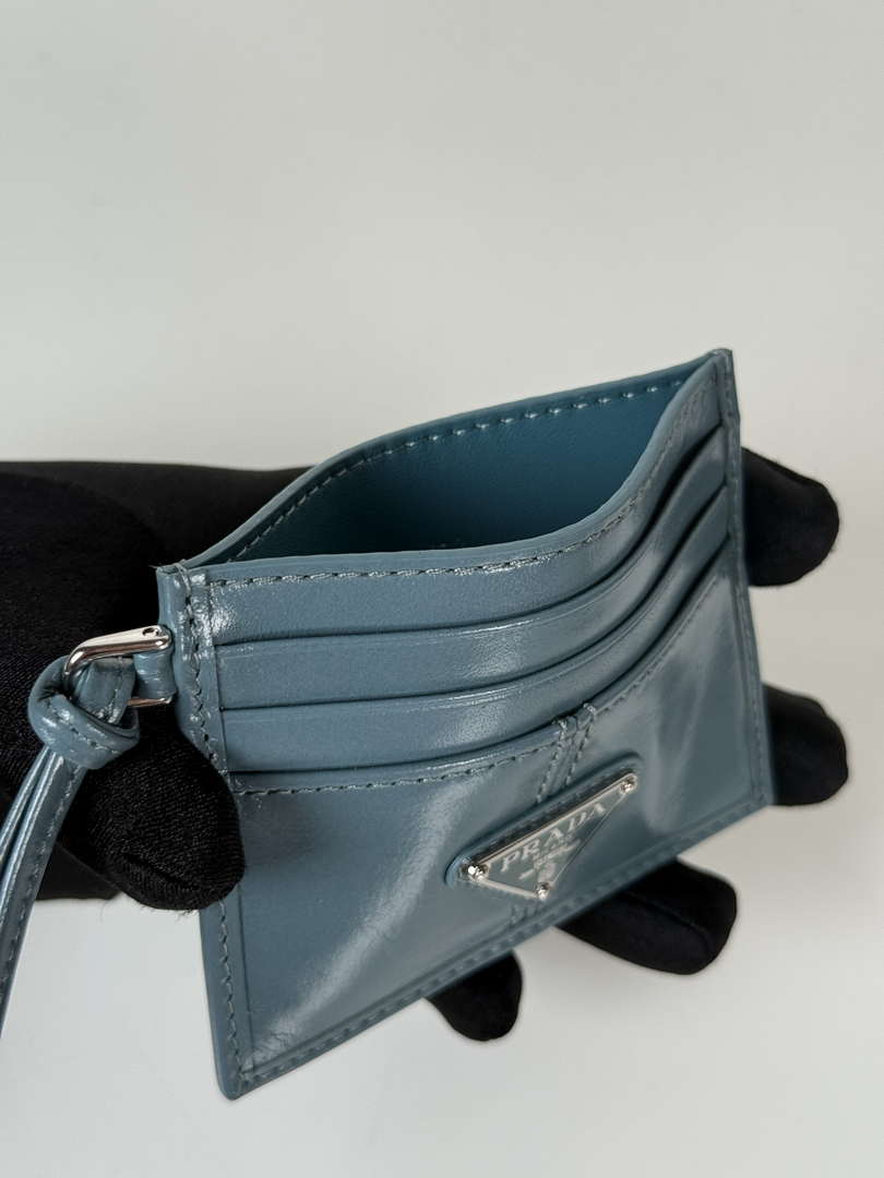 Prada 1MC025 Leather card holder Blue