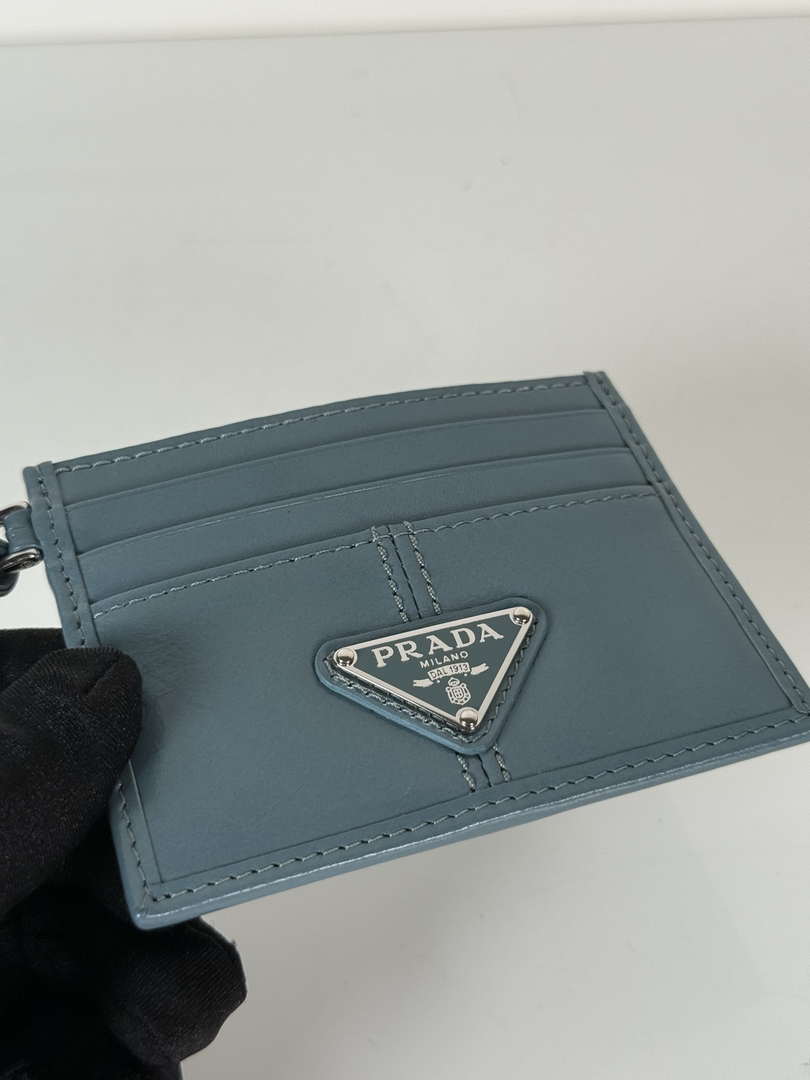 Prada 1MC025 Leather card holder Blue
