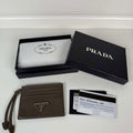 Prada 1MC025 Leather card holder Gray