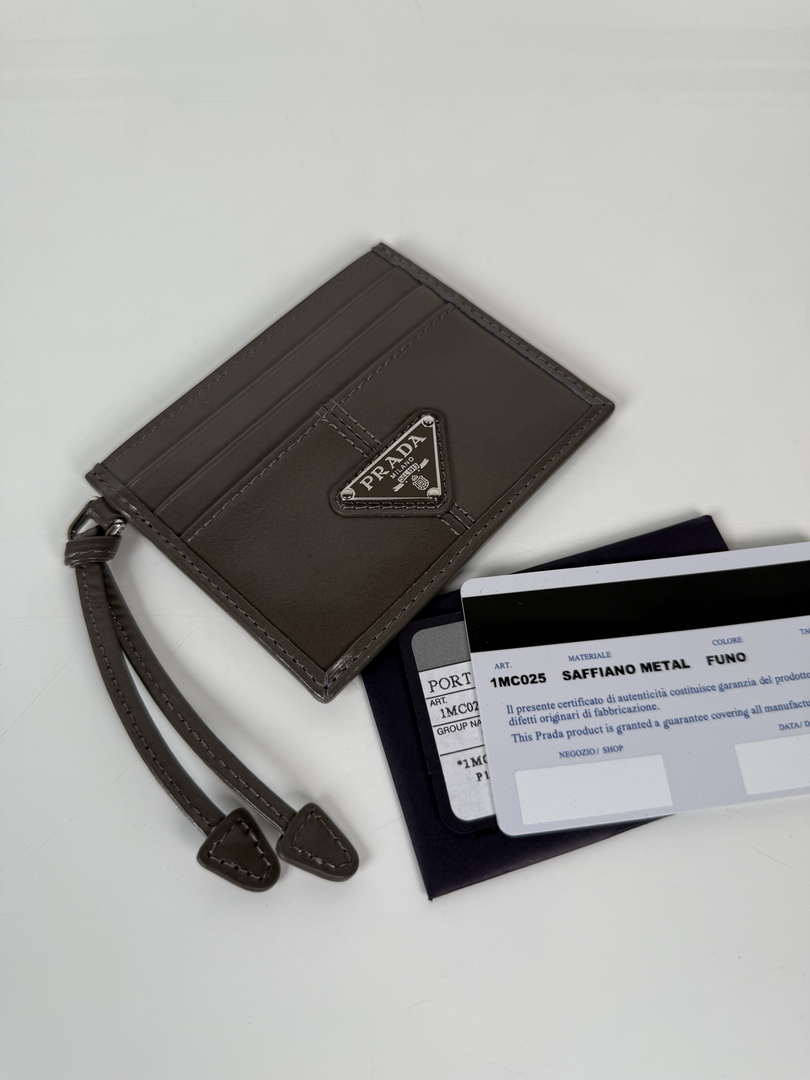 Prada 1MC025 Leather card holder Gray