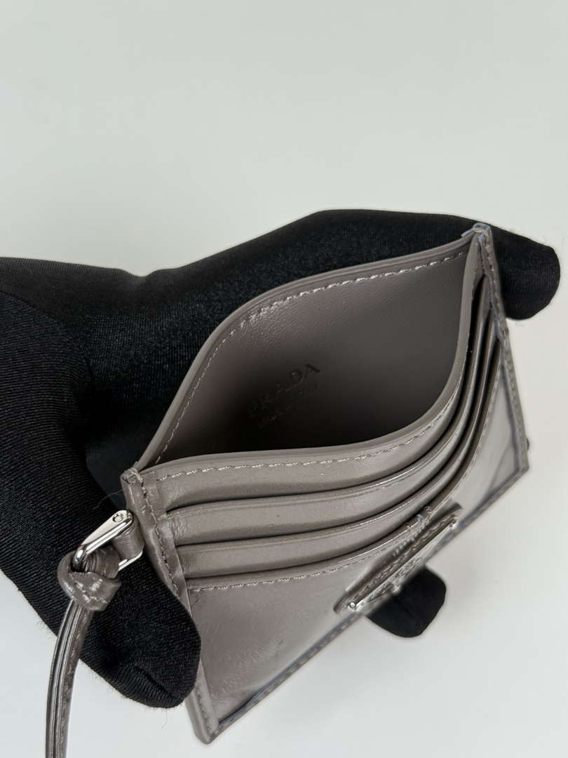 Prada 1MC025 Leather card holder Gray