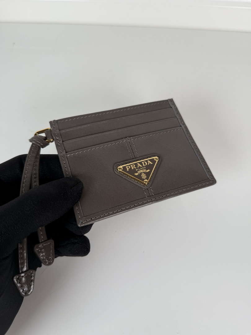 Prada 1MC025 Leather card holder Gray