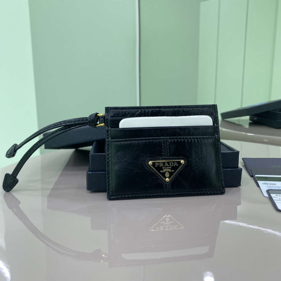 Prada 1MC025 Leather card holder Black