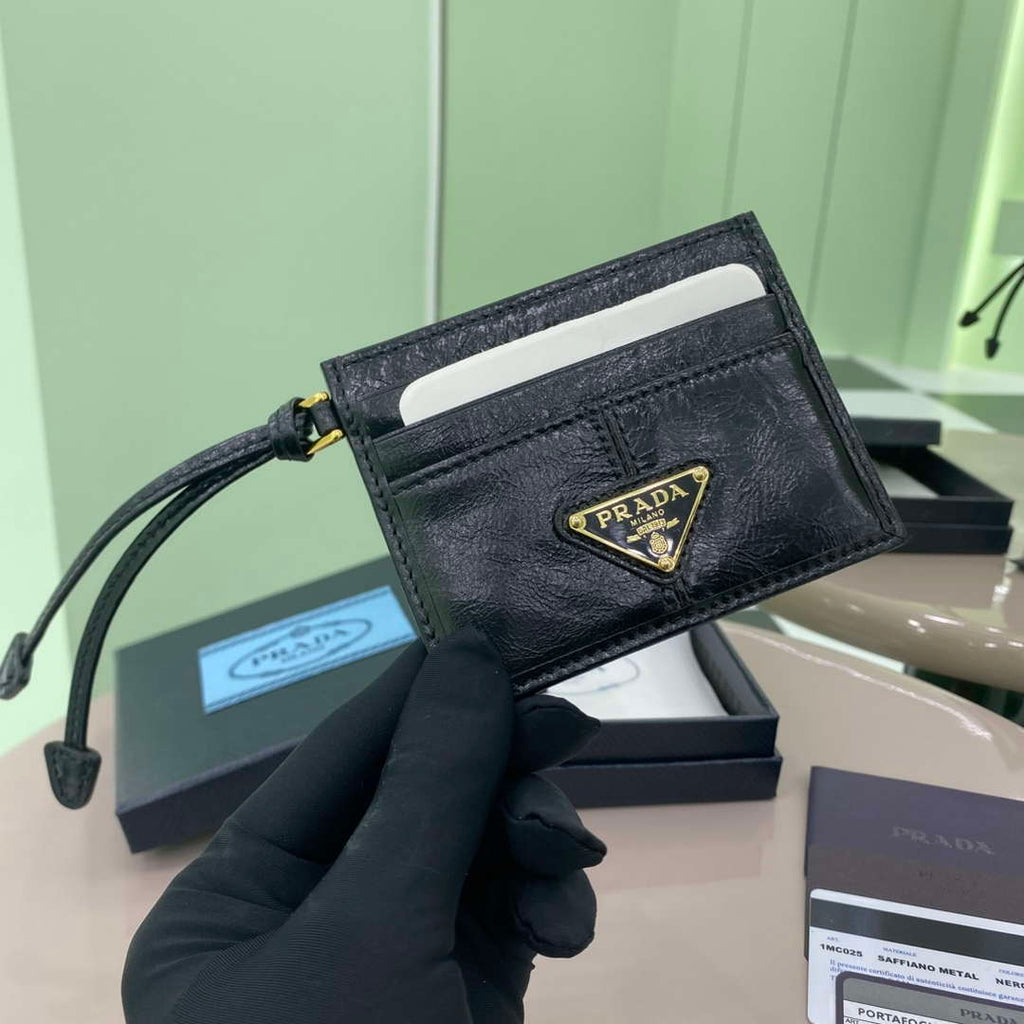 Prada 1MC025 Leather card holder Black