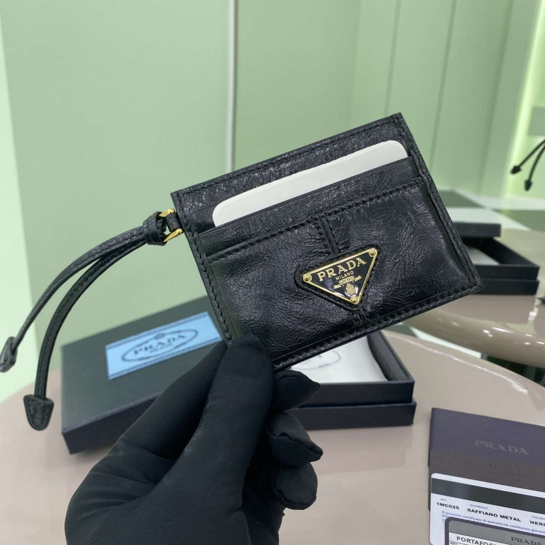 Prada 1MC025 Leather card holder Black