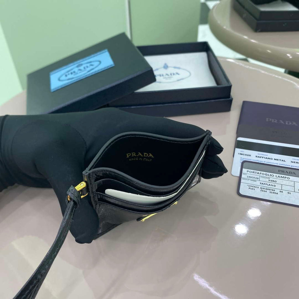 Prada 1MC025 Leather card holder Black