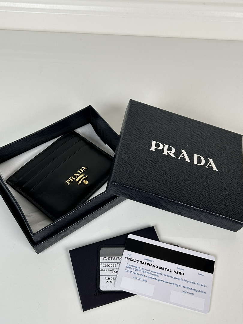 Prada 1MC025 Leather card holder Prada logo