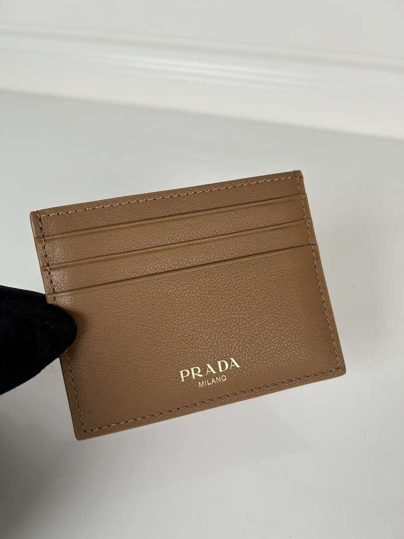 Prada 1MC025 Leather card holder Brown