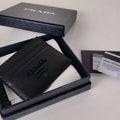 Prada 1MC025 Saffiano Leather card holder Black logo