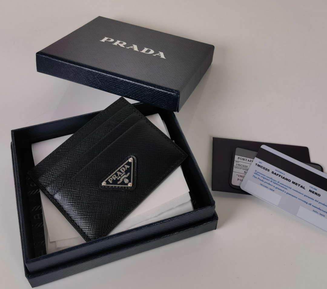 Prada 1MC025 Saffiano Leather card holder Black