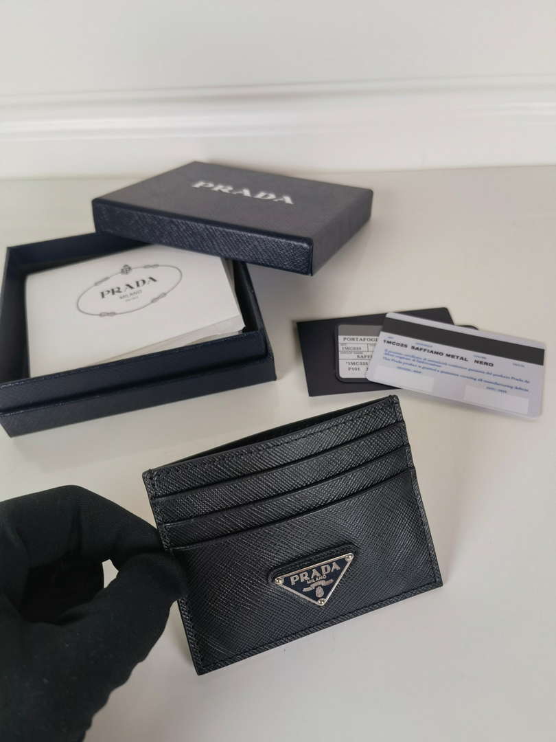 Prada 1MC025 Saffiano Leather card holder Black