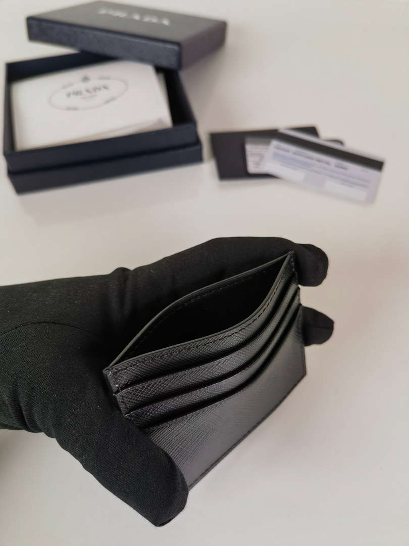 Prada 1MC025 Saffiano Leather card holder Black