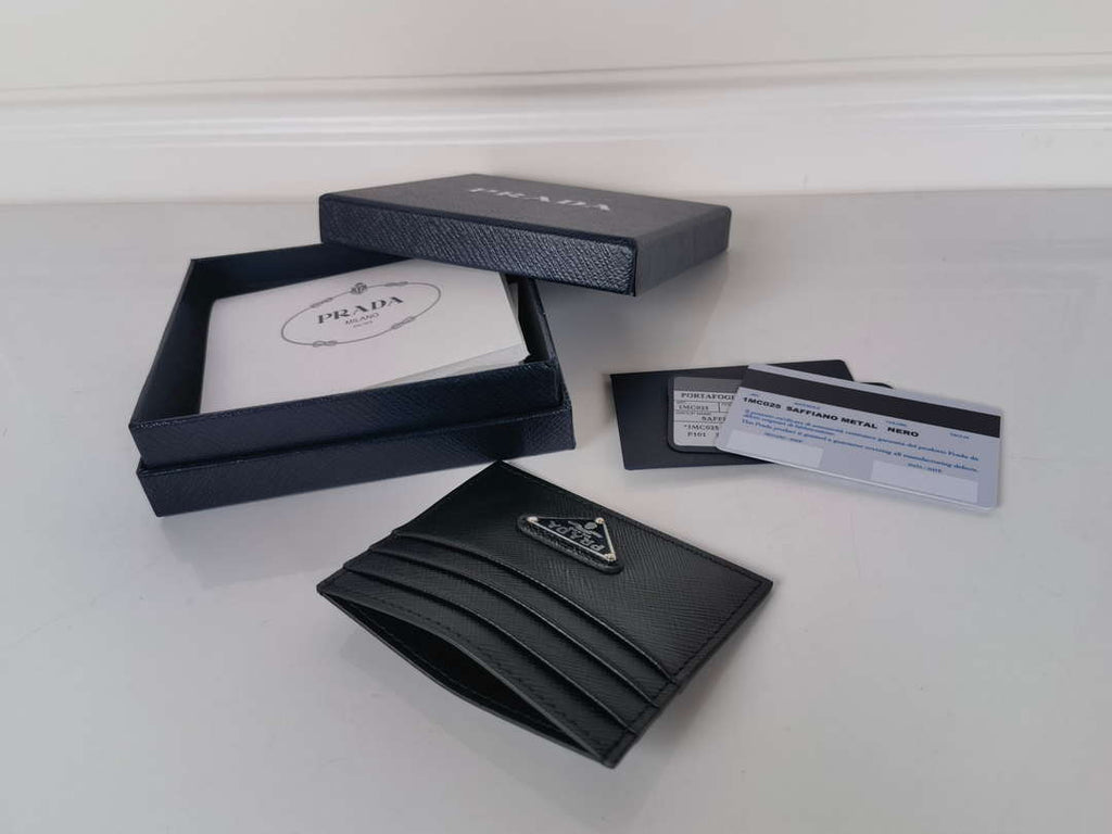 Prada 1MC025 Saffiano Leather card holder Black