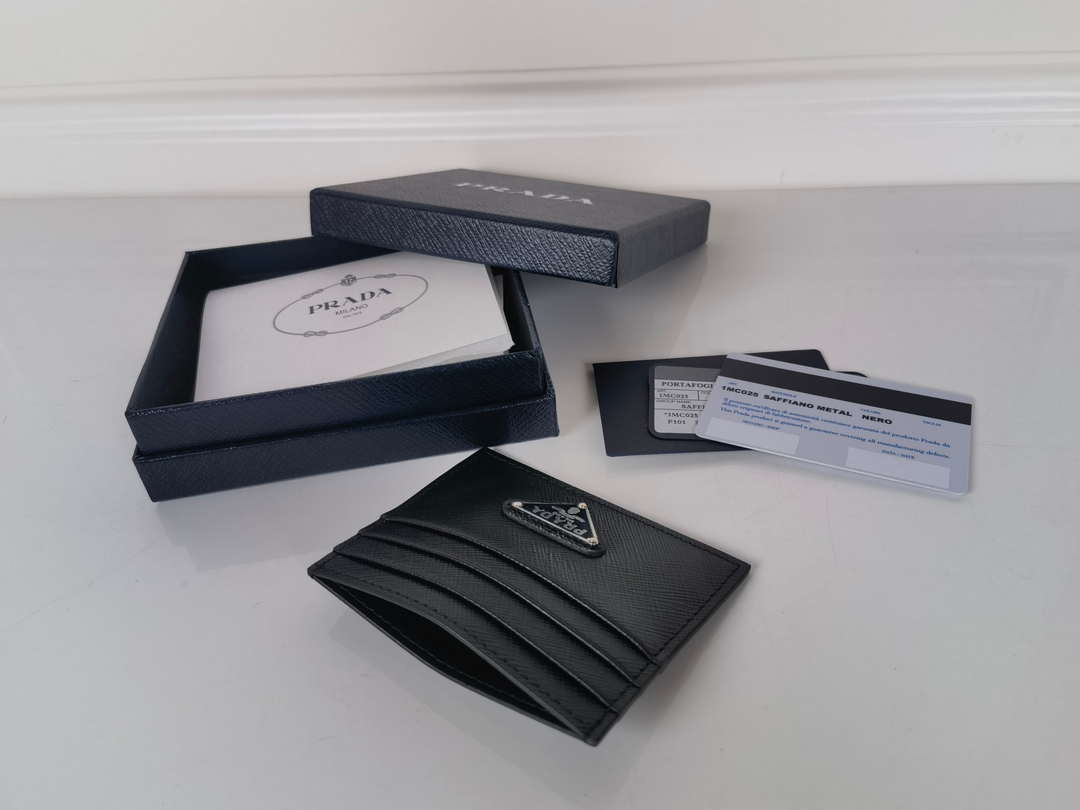 Prada 1MC025 Saffiano Leather card holder Black