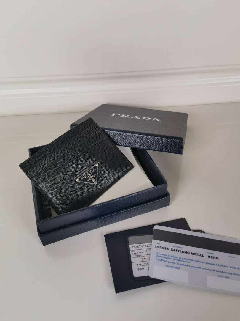 Prada 1MC025 Saffiano Leather card holder Black