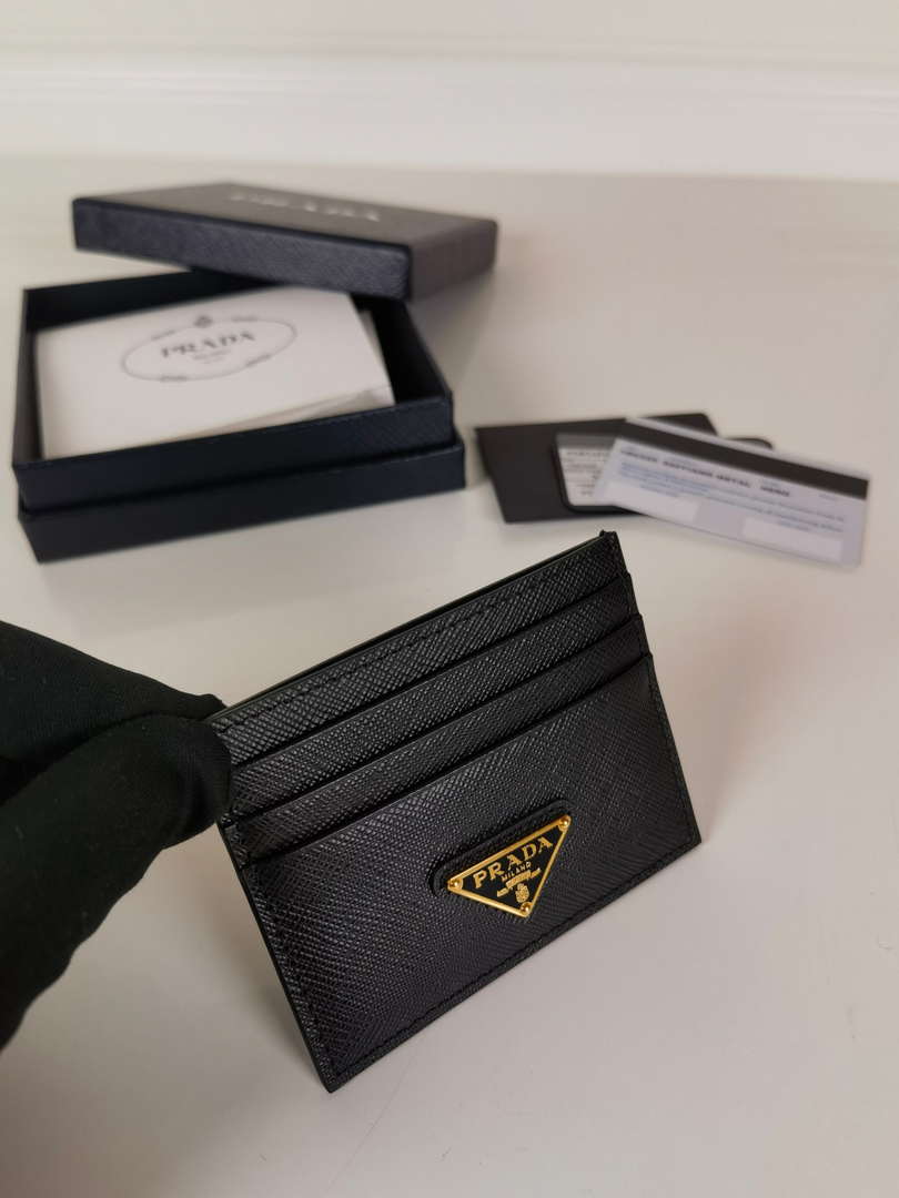 Prada 1MC025 Saffiano Leather card holder Black