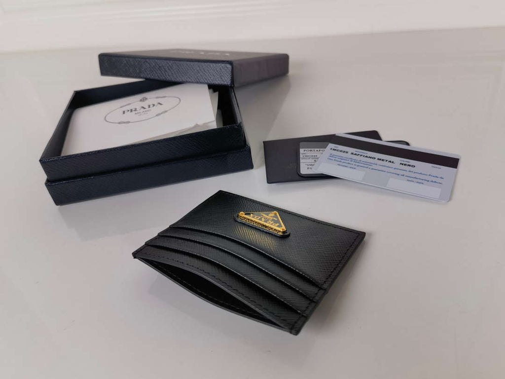 Prada 1MC025 Saffiano Leather card holder Black