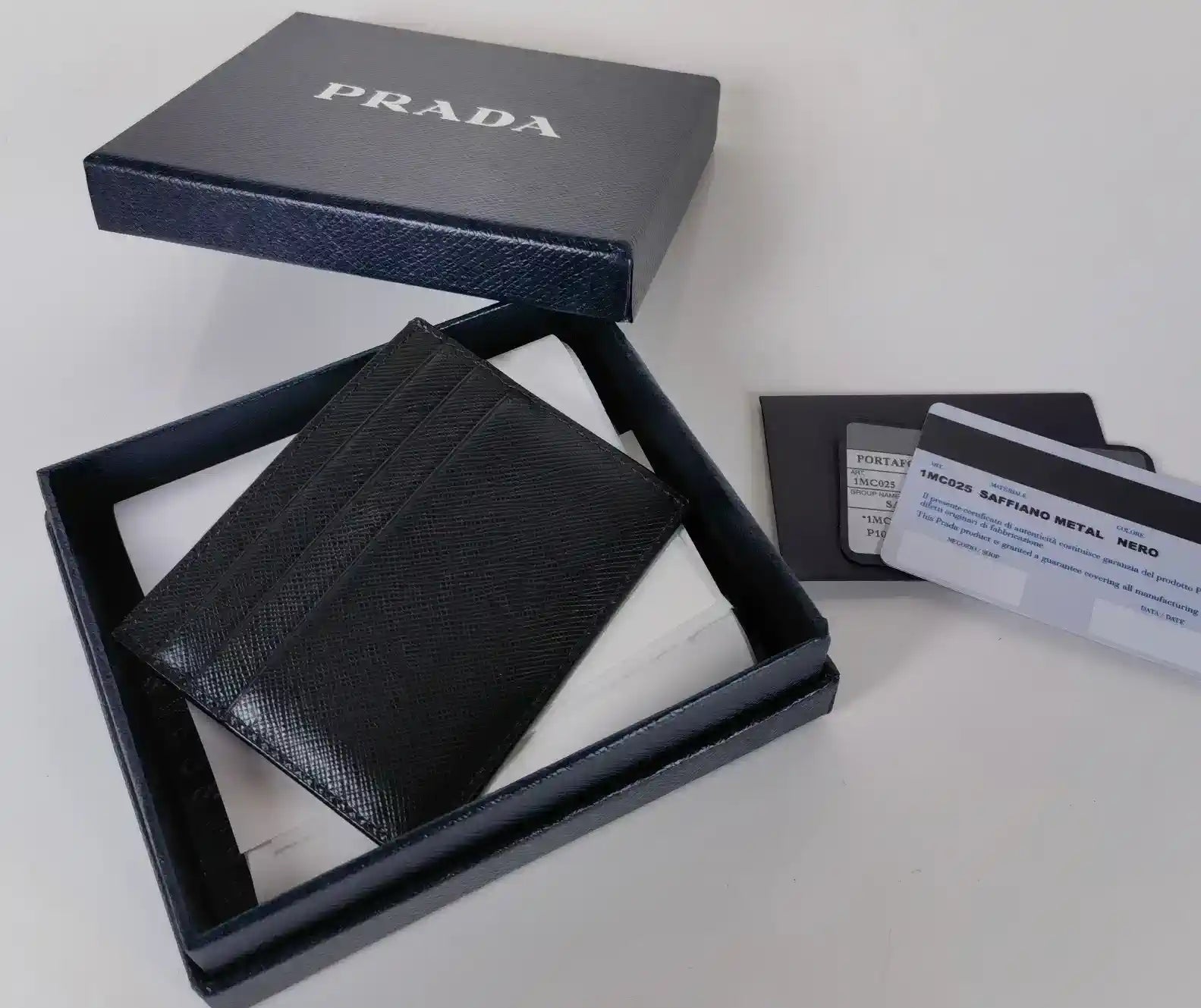 Prada 1MC025 Saffiano Leather card holder Prada logo