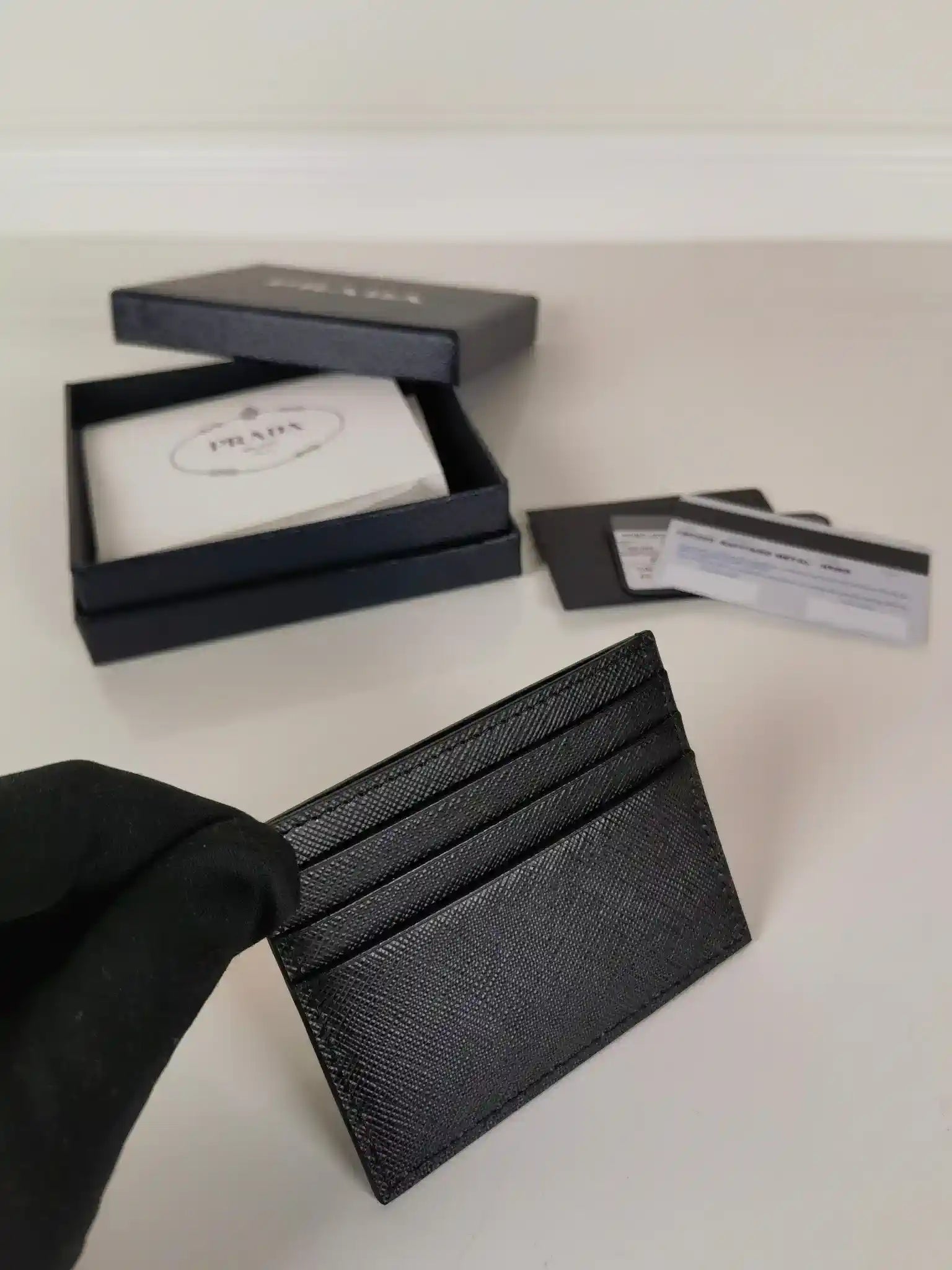 Prada 1MC025 Saffiano Leather card holder Prada logo