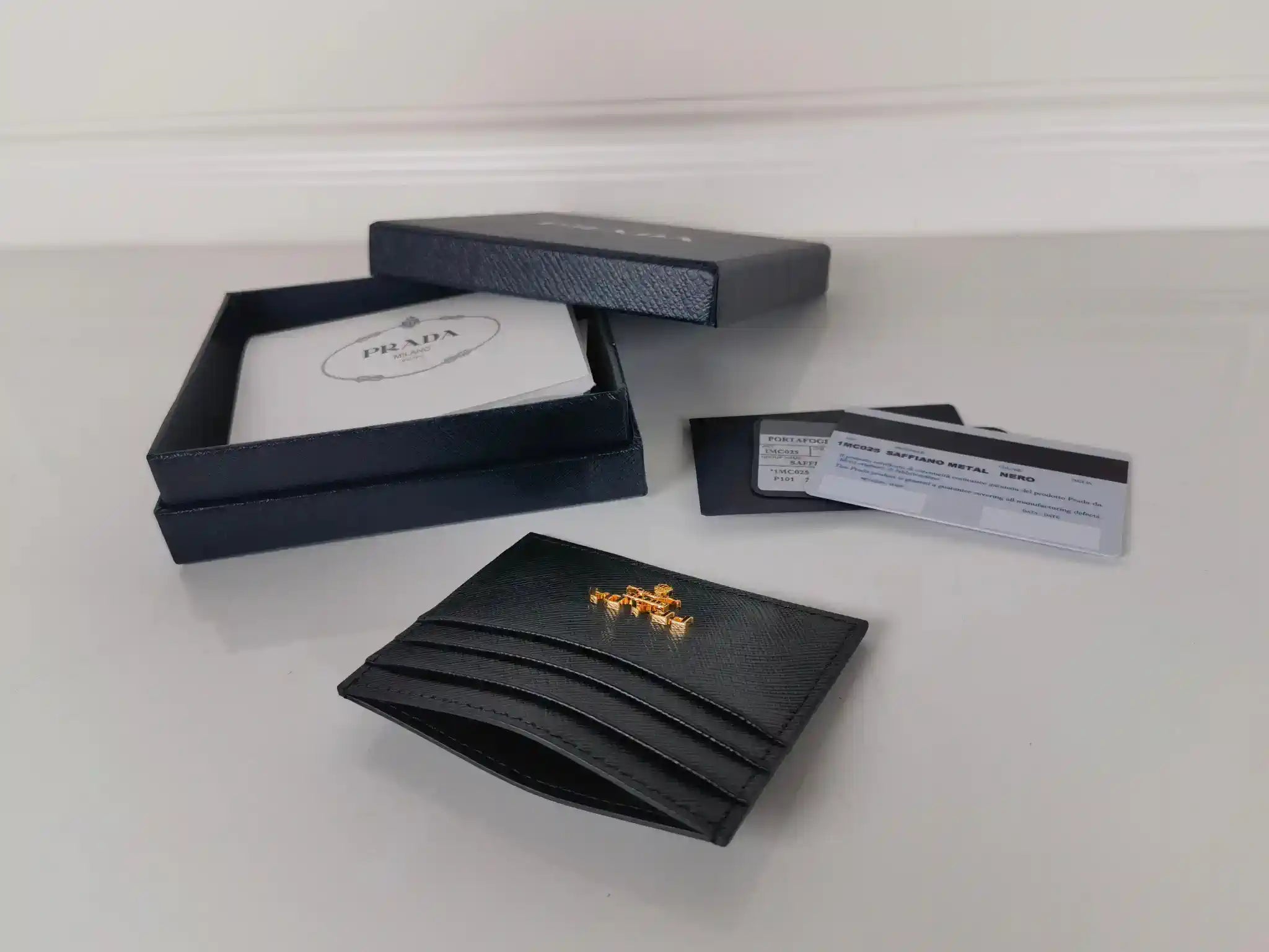 Prada 1MC025 Saffiano Leather card holder Prada logo