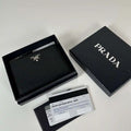 Prada 1ML050 Small leather wallet Black Silver