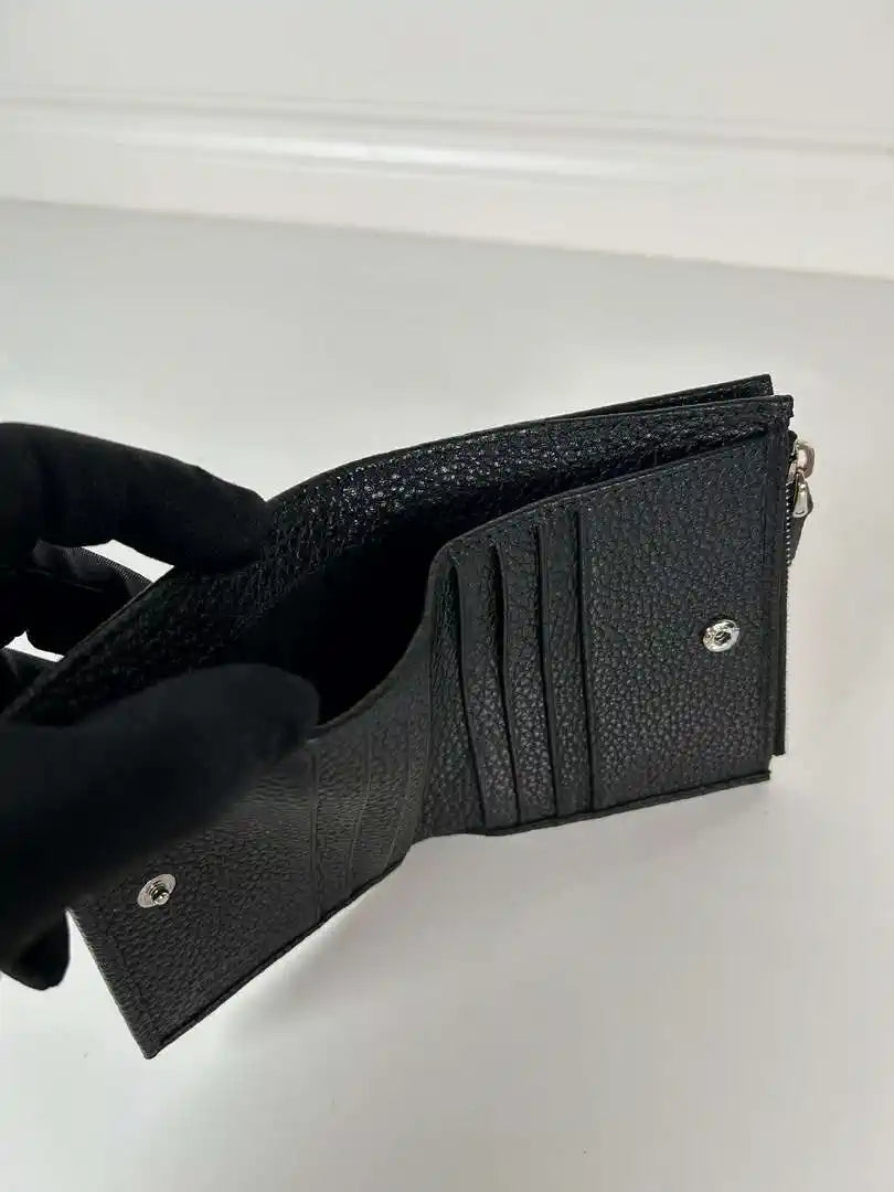 Prada 1ML050 Small leather wallet Black Silver