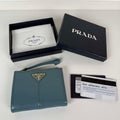 Prada 1ML050 Small leather wallet Light Blue