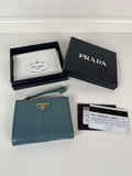 Prada 1ML050 Small leather wallet Light Blue