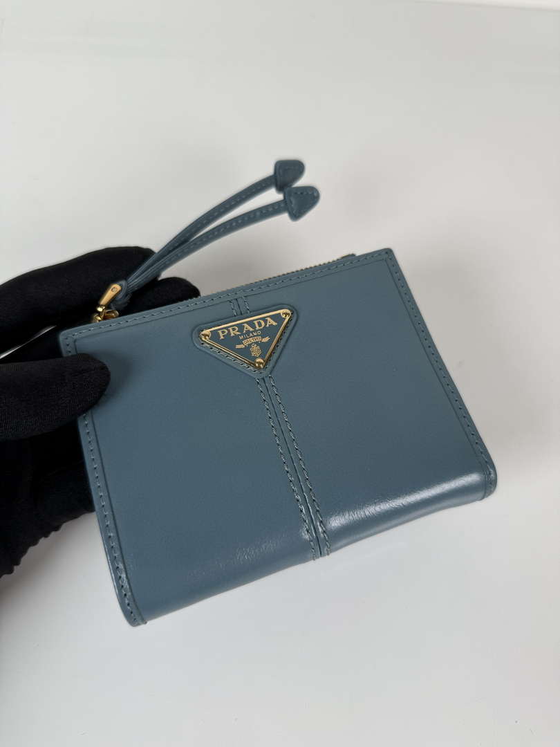 Prada 1ML050 Small leather wallet Light Blue