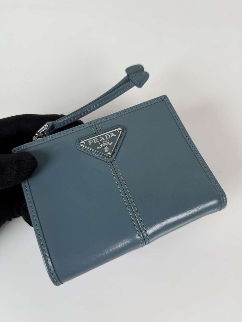 Prada 1ML050 Small leather wallet Light Blue