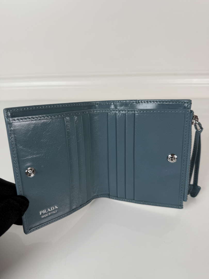 Prada 1ML050 Small leather wallet Light Blue
