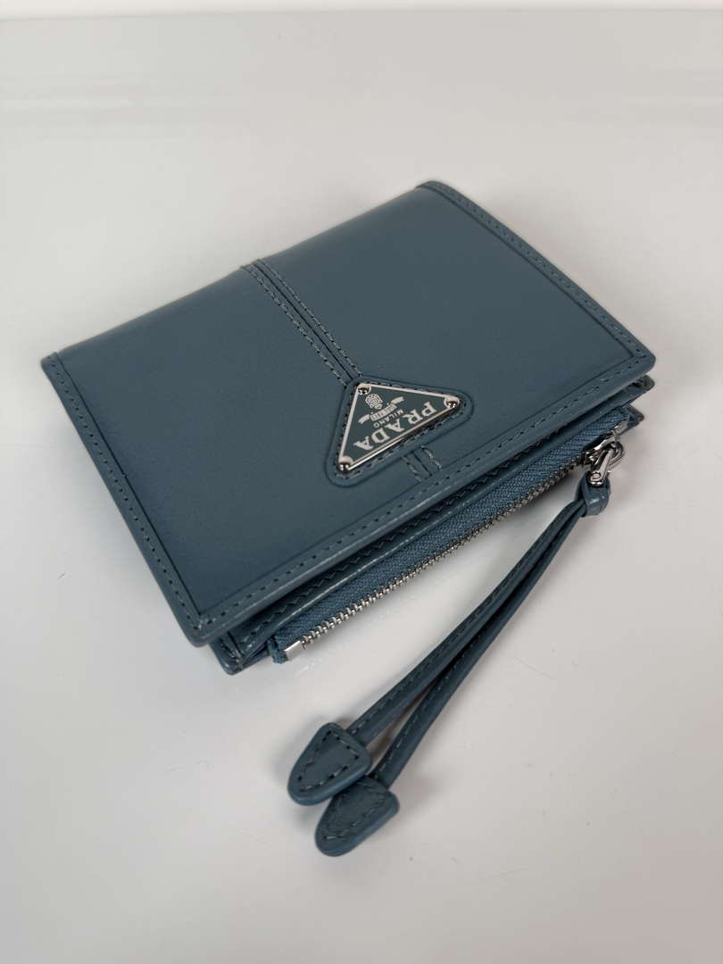 Prada 1ML050 Small leather wallet Light Blue