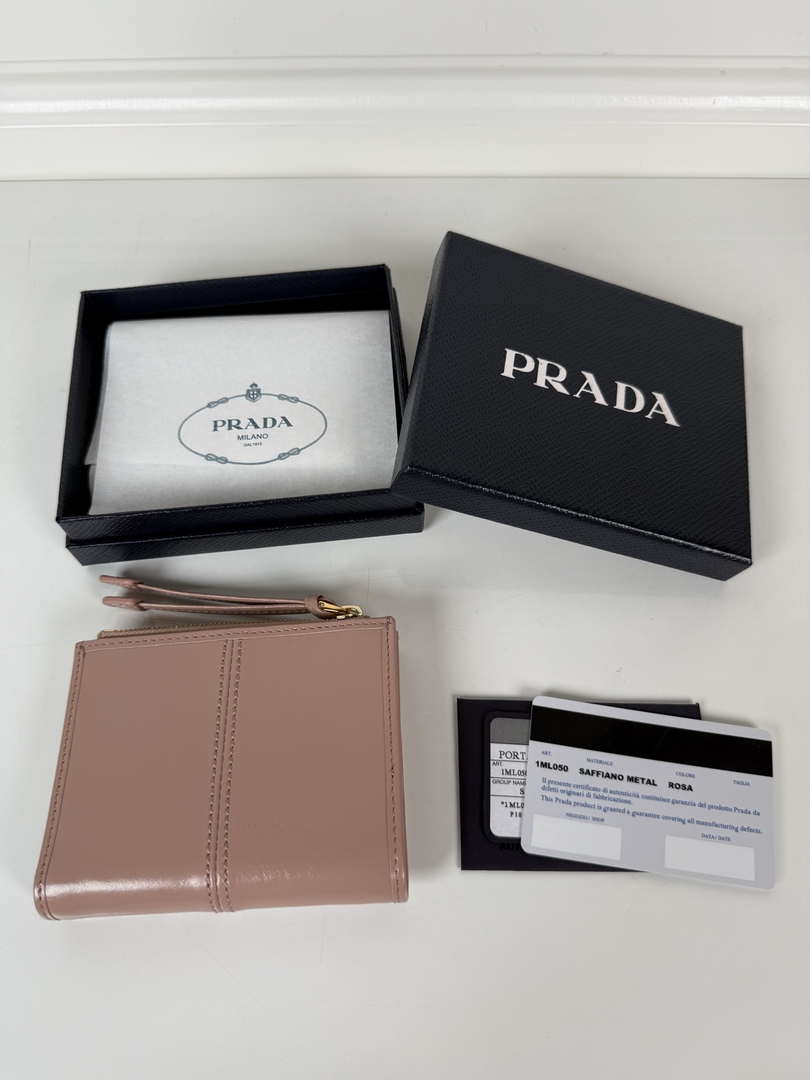Prada 1ML050 Small leather wallet Light Pink