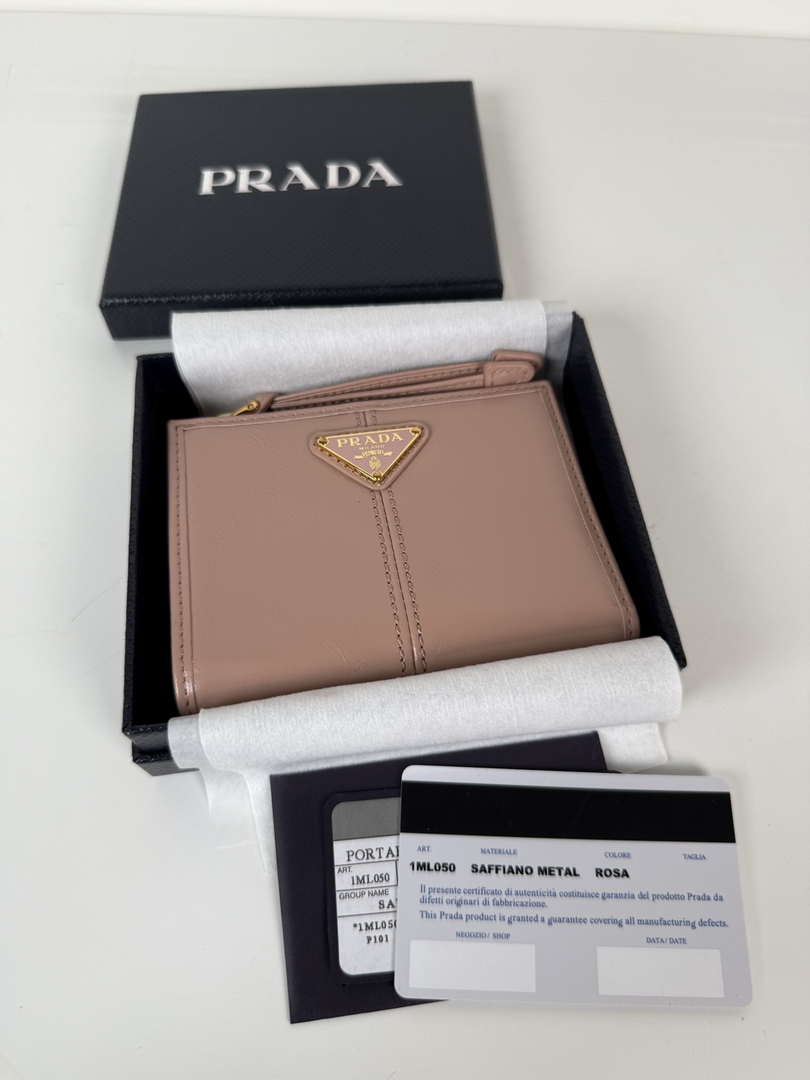 Prada 1ML050 Small leather wallet Light Pink