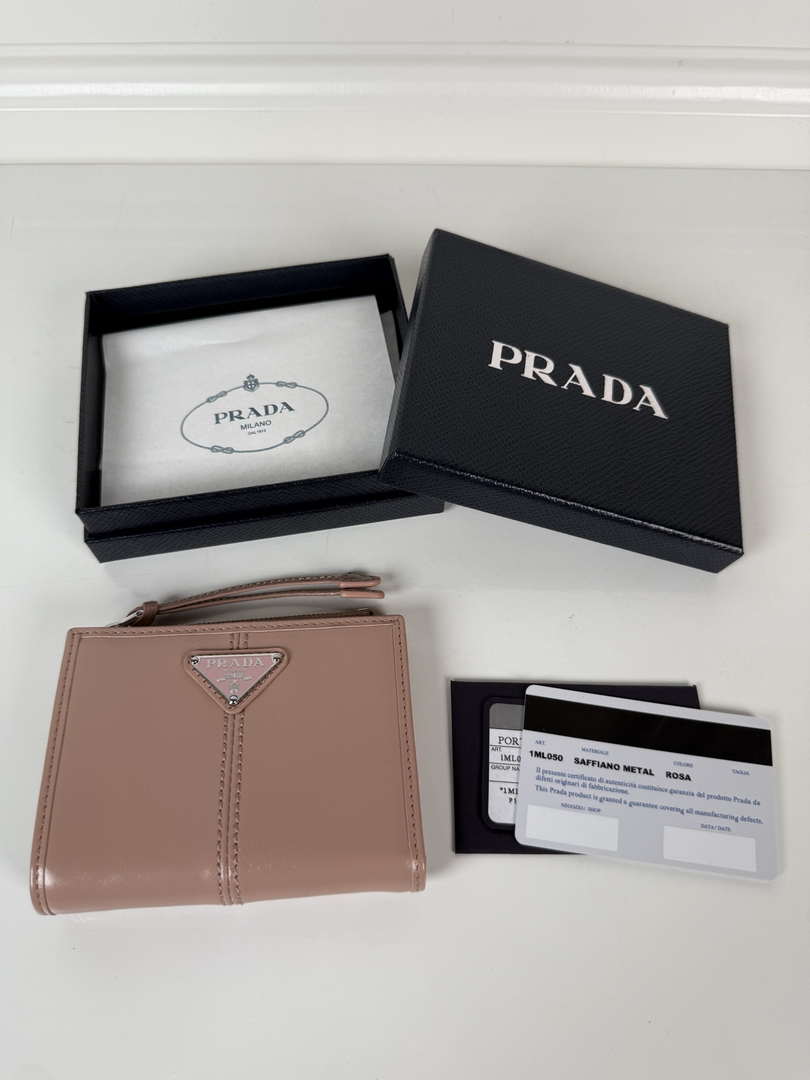 Prada 1ML050 Small leather wallet Light Pink