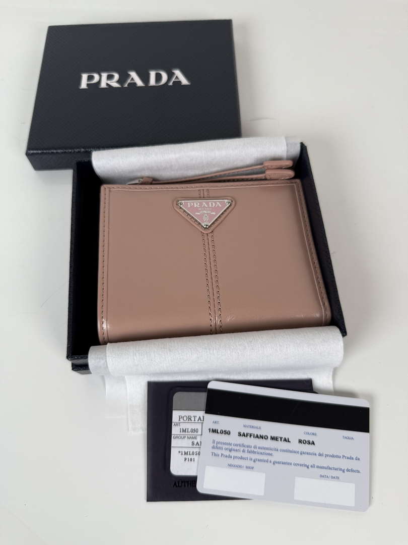 Prada 1ML050 Small leather wallet Light Pink