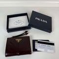 Prada 1ML050 Small leather wallet Wine red