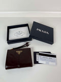 Prada 1ML050 Small leather wallet Wine red