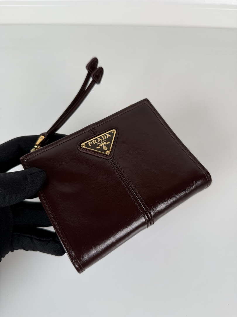 Prada 1ML050 Small leather wallet Wine red