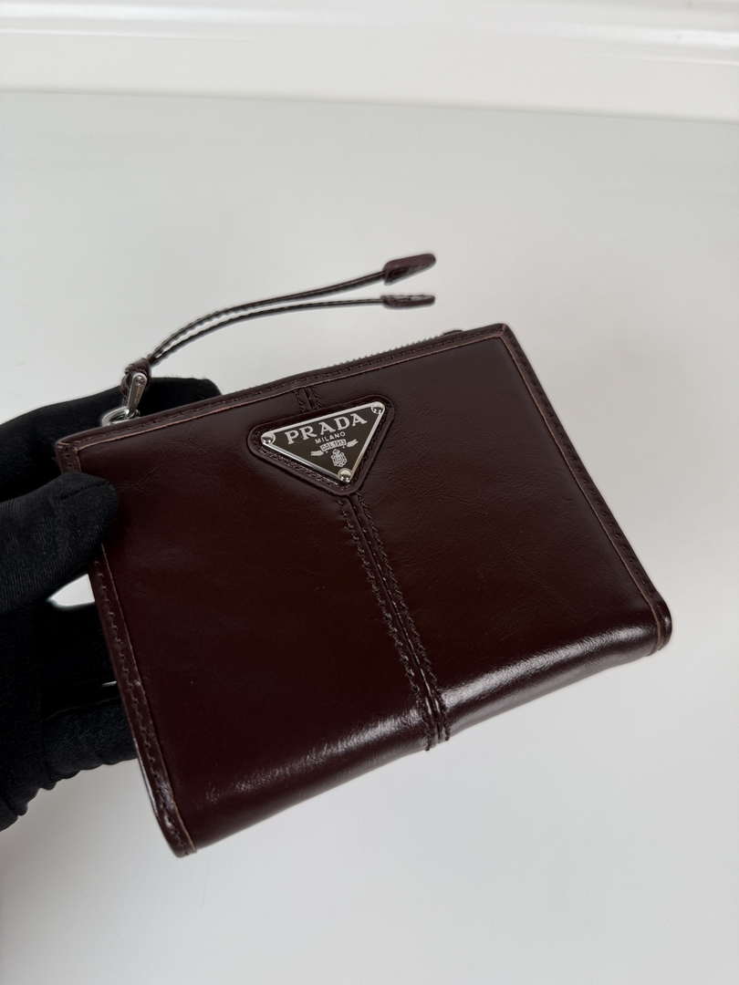 Prada 1ML050 Small leather wallet Wine red