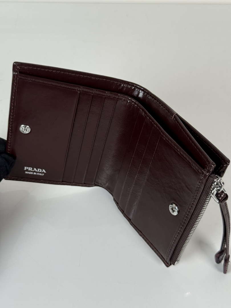 Prada 1ML050 Small leather wallet Wine red